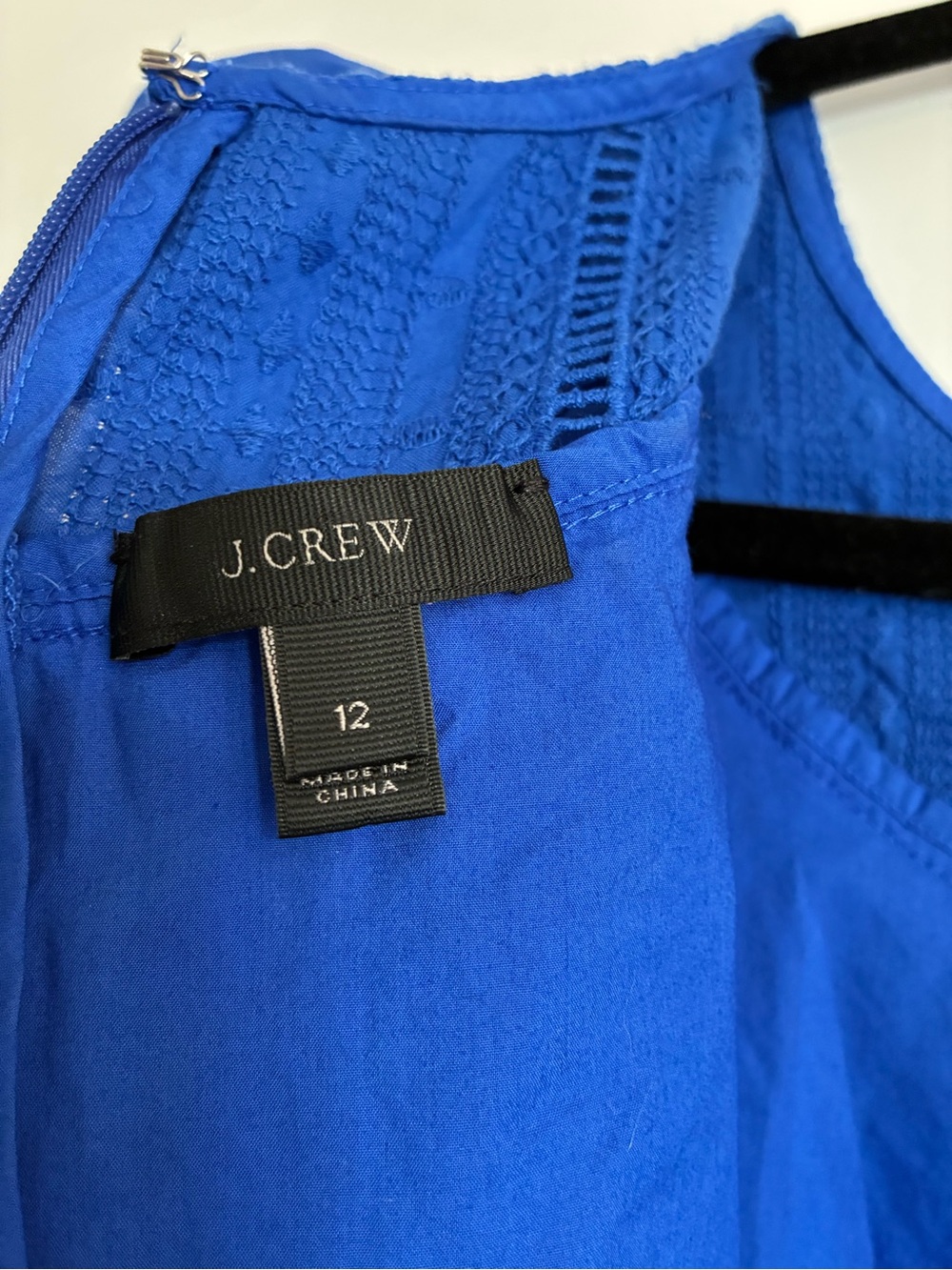 J. Crew Royal Blue Ruffle Neck Sleeveless Dress - Picture 10 of 12